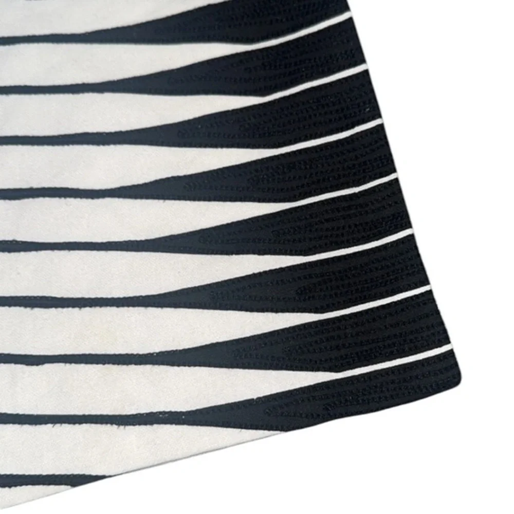 NWT West Elm 100% Cotton Handcrafted Black‎ & White Geometric Pillow Cover 14x36